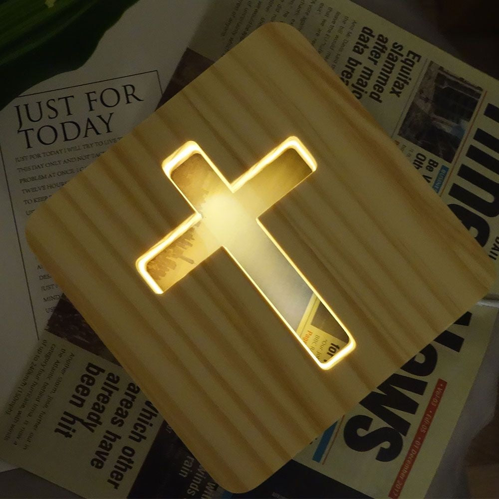 FaithGlow | Wooden Cross Lamp